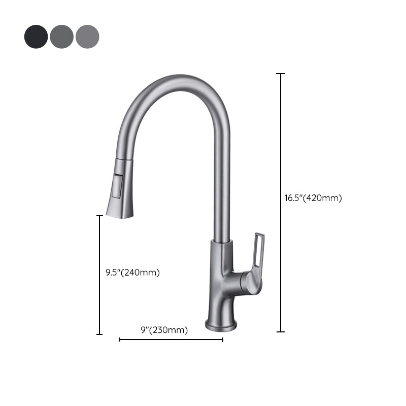 Modern Kitchen Faucet Brass Pulldown Sprayer Swivel Spout Kitchen Sink Faucet