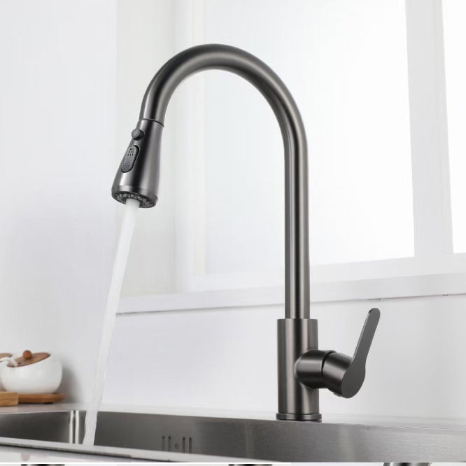 Modern Style Kitchen Faucet Stainless Steel 1-Handle Retractable Kitchen Faucet