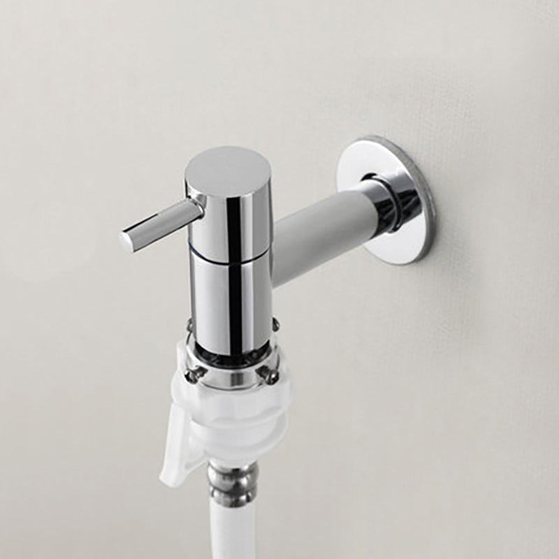 Contemporary Wall Mounted Bathroom Faucet Single Hole Low Arc Solid Brass Circular Faucet