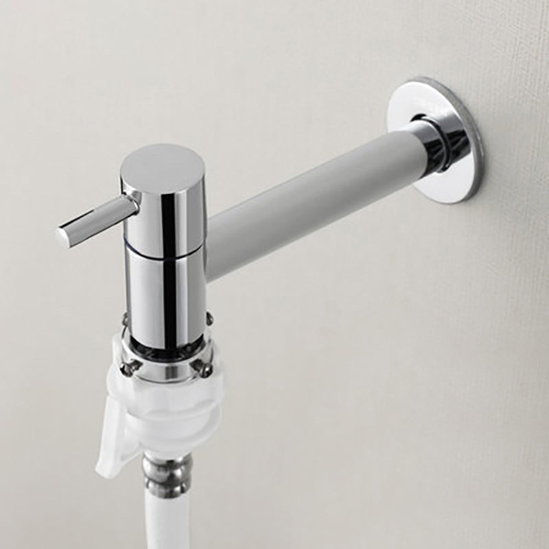 Contemporary Wall Mounted Bathroom Faucet Single Hole Low Arc Solid Brass Circular Faucet