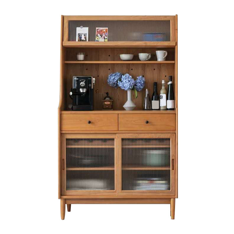 Solid Wood Dining Server Contemporary Buffet Server with Drawers