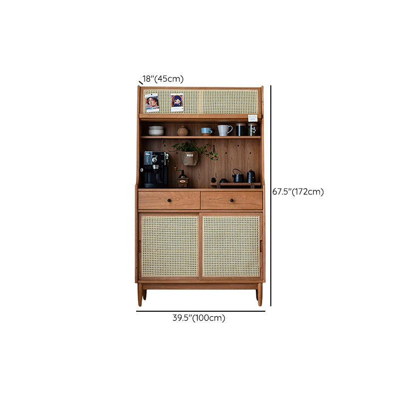 Solid Wood Dining Server Contemporary Buffet Server with Drawers