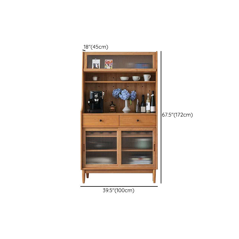 Solid Wood Dining Server Contemporary Buffet Server with Drawers