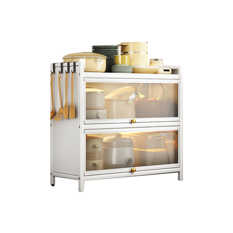 White Metal Buffet Server Modern Dining Server for Dining Room