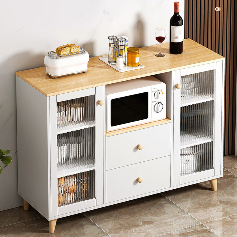 Engineered Wood Buffet Server with Drawers Contemporary Dining Server