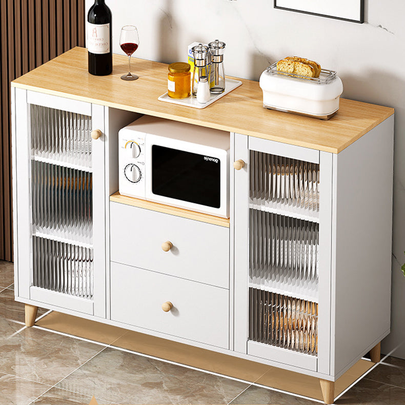 Engineered Wood Buffet Server with Drawers Contemporary Dining Server