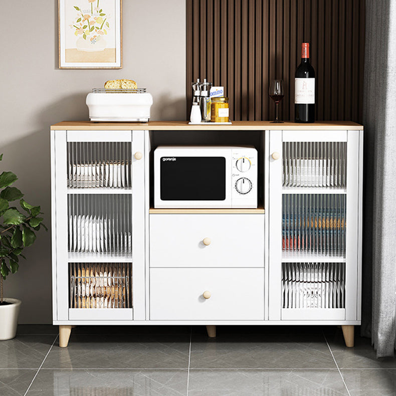 Engineered Wood Buffet Server with Drawers Contemporary Dining Server