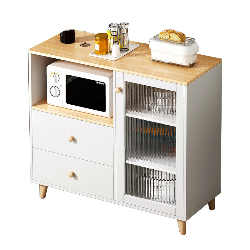 Engineered Wood Buffet Server with Drawers Contemporary Dining Server