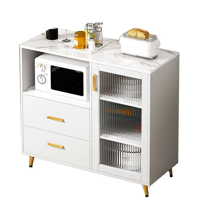 Engineered Wood Buffet Server with Drawers Contemporary Dining Server