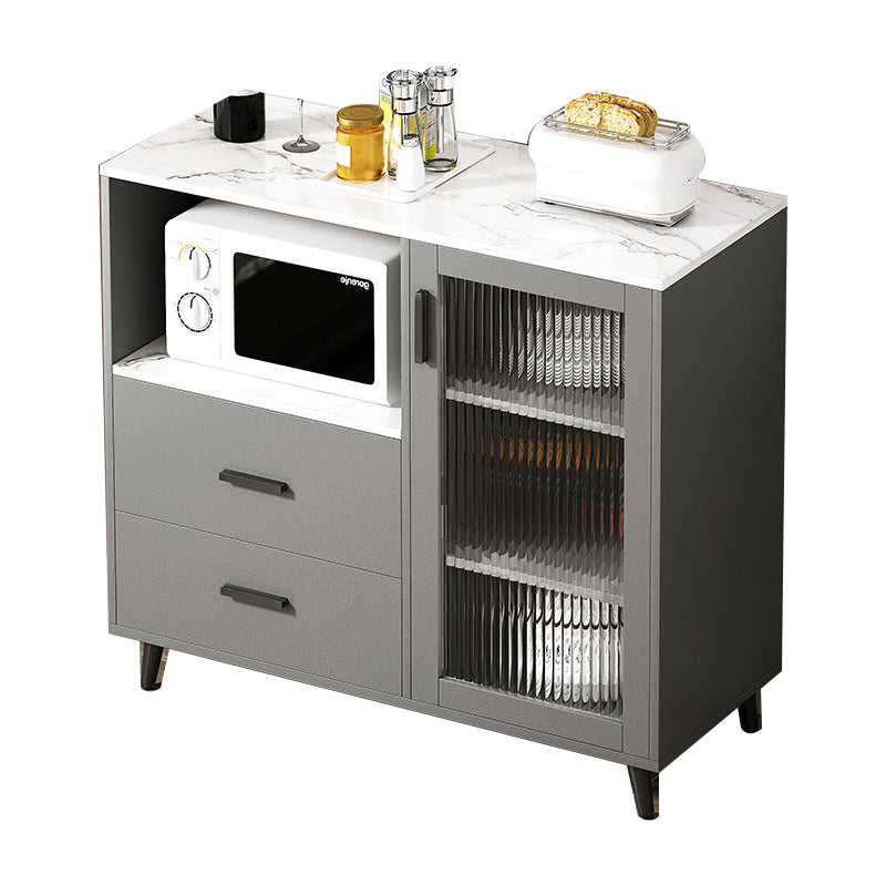 Engineered Wood Buffet Server with Drawers Contemporary Dining Server