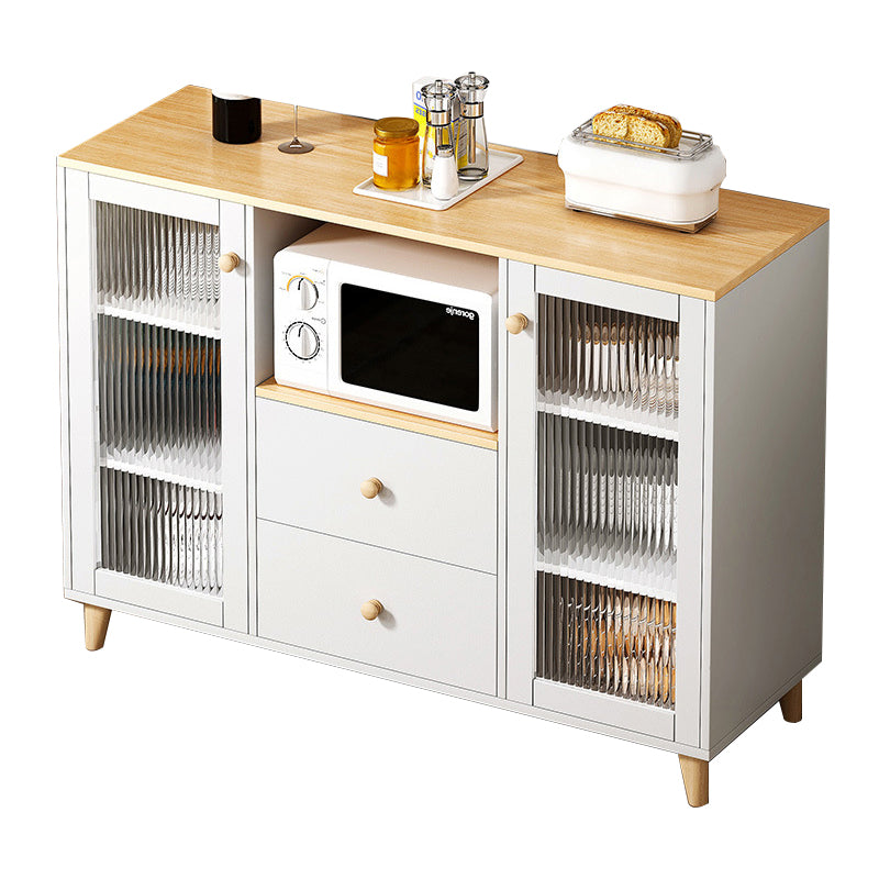 Engineered Wood Buffet Server with Drawers Contemporary Dining Server