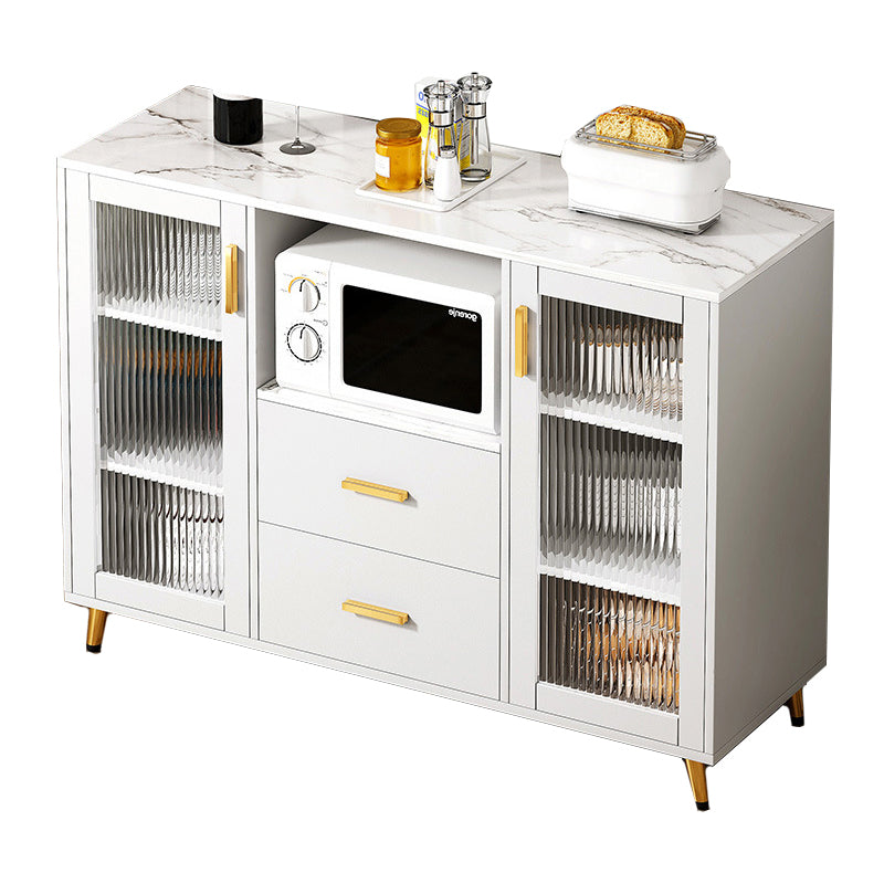 Engineered Wood Buffet Server with Drawers Contemporary Dining Server