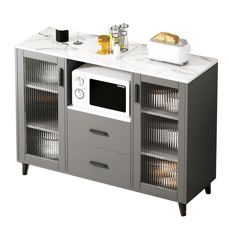 Engineered Wood Buffet Server with Drawers Contemporary Dining Server