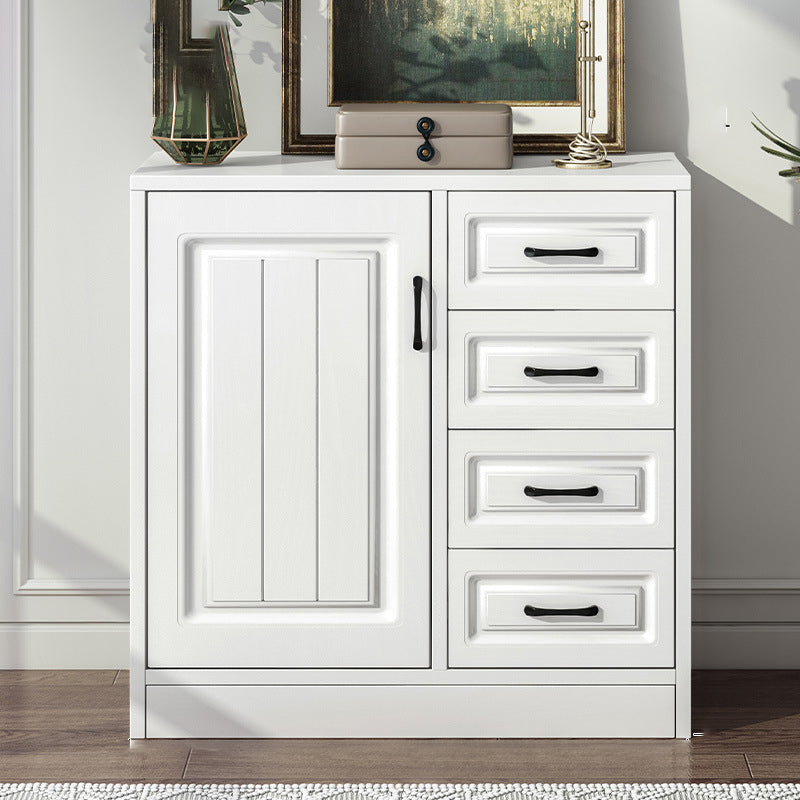 White Engineered Wood Dining Server Modern Buffet Server with Drawers