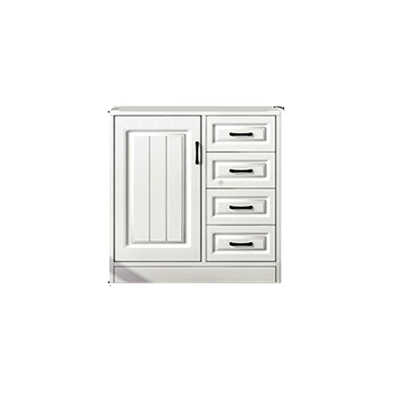 White Engineered Wood Dining Server Modern Buffet Server with Drawers