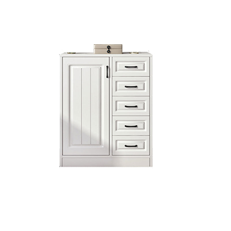 White Engineered Wood Dining Server Modern Buffet Server with Drawers