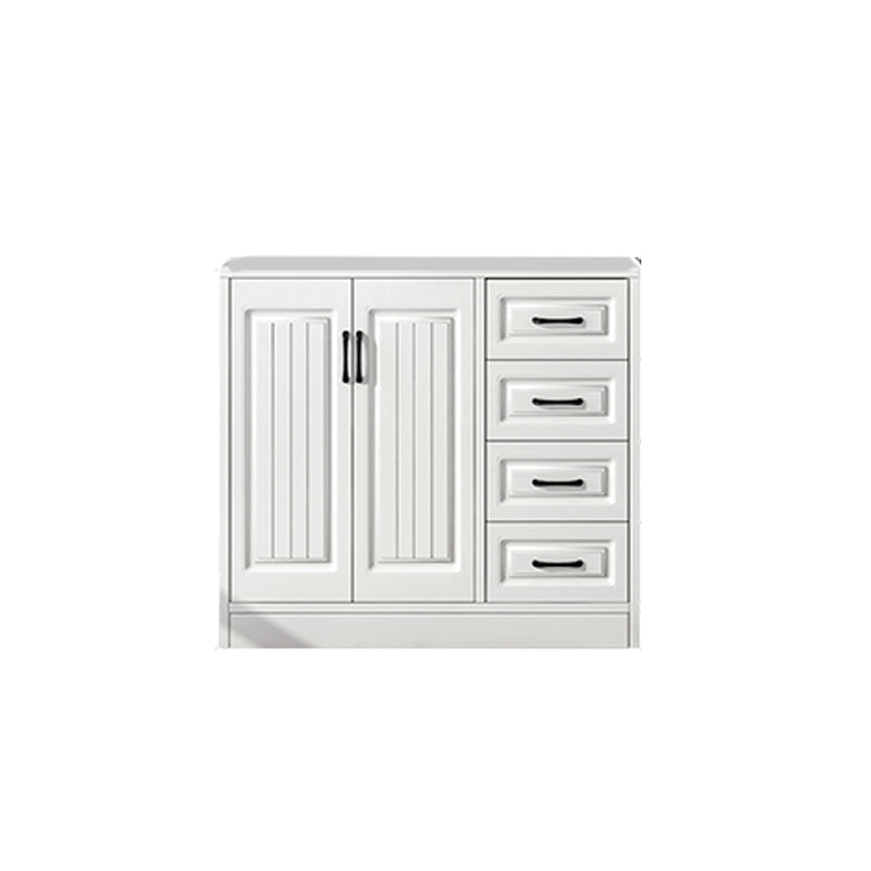 White Engineered Wood Dining Server Modern Buffet Server with Drawers