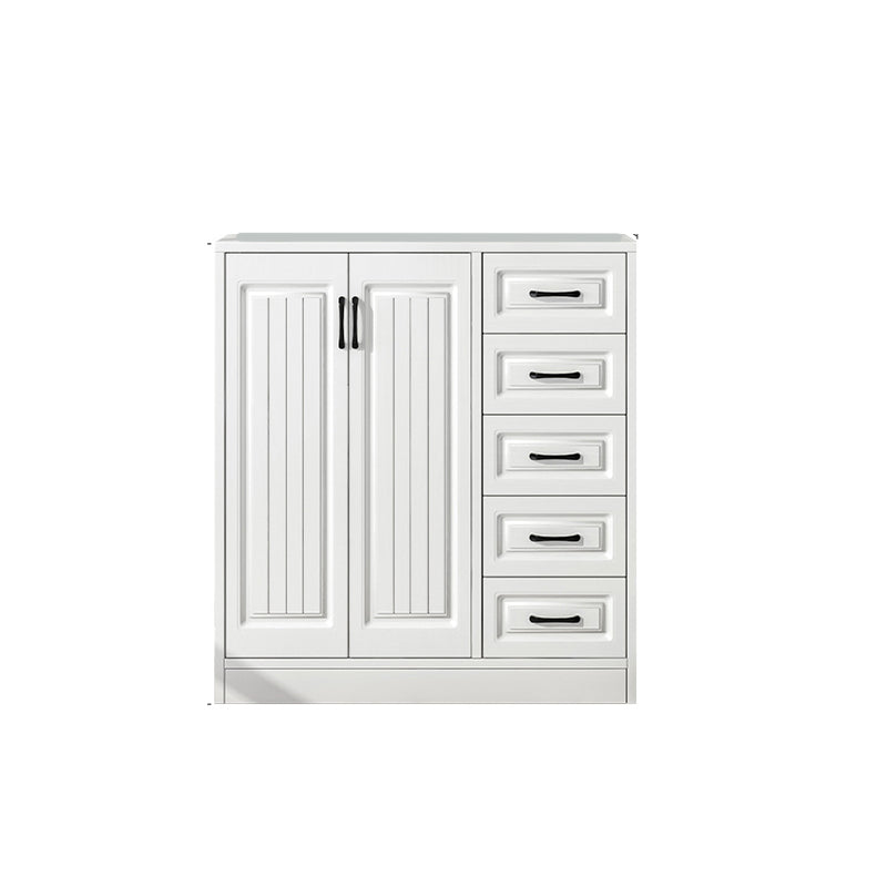 White Engineered Wood Dining Server Modern Buffet Server with Drawers