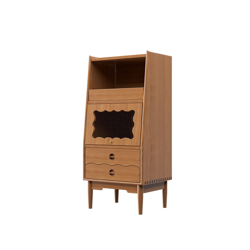 Pine Solid Wood Dining Server with Drawers Contemporary Buffet Table