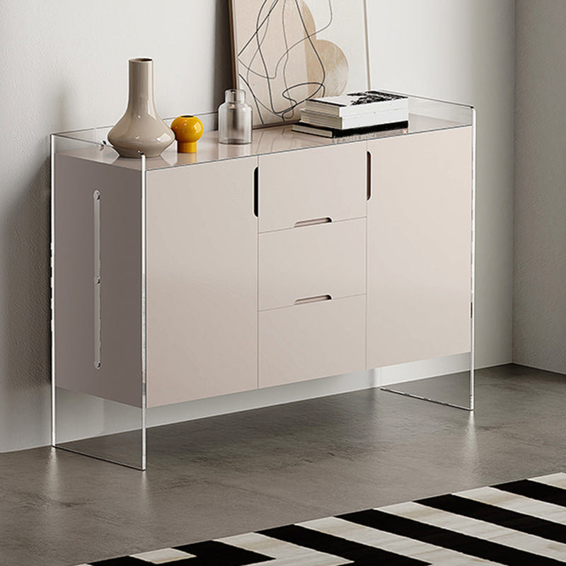 Contemporary Wood Buffet Sideboard Cabinets with Acrylic Frame Sideboard