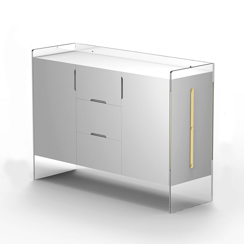 Contemporary Wood Buffet Sideboard Cabinets with Acrylic Frame Sideboard