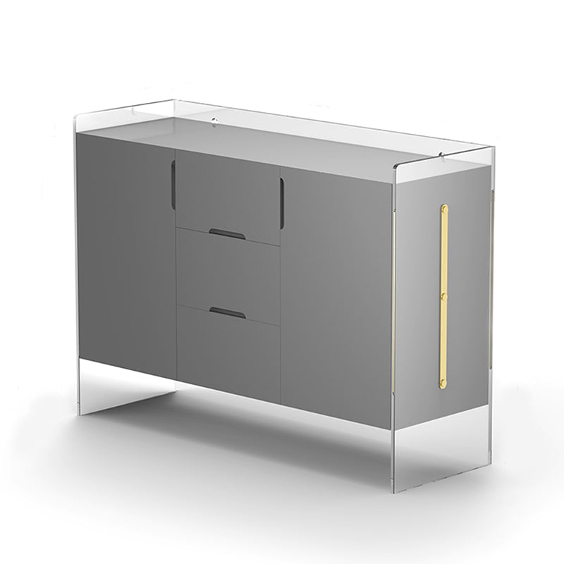 Contemporary Wood Buffet Sideboard Cabinets with Acrylic Frame Sideboard