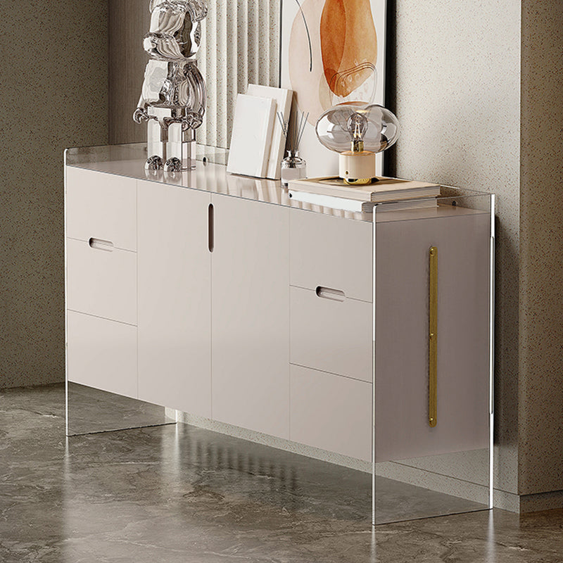 Contemporary Wood Buffet Sideboard Cabinets with Acrylic Frame Sideboard