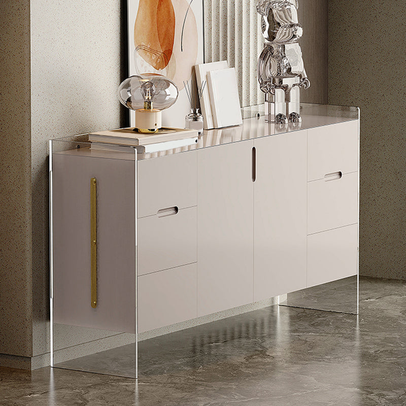 Contemporary Wood Buffet Sideboard Cabinets with Acrylic Frame Sideboard