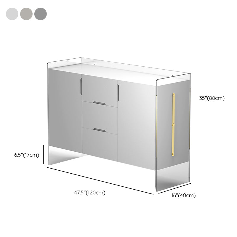 Contemporary Wood Buffet Sideboard Cabinets with Acrylic Frame Sideboard