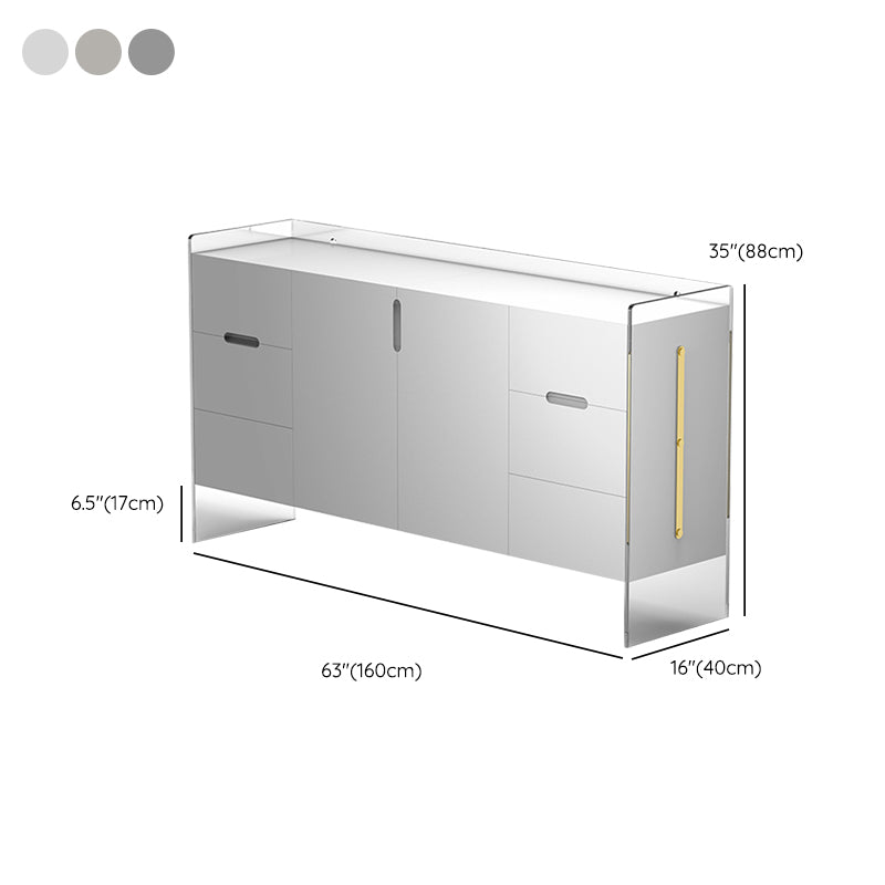 Contemporary Wood Buffet Sideboard Cabinets with Acrylic Frame Sideboard