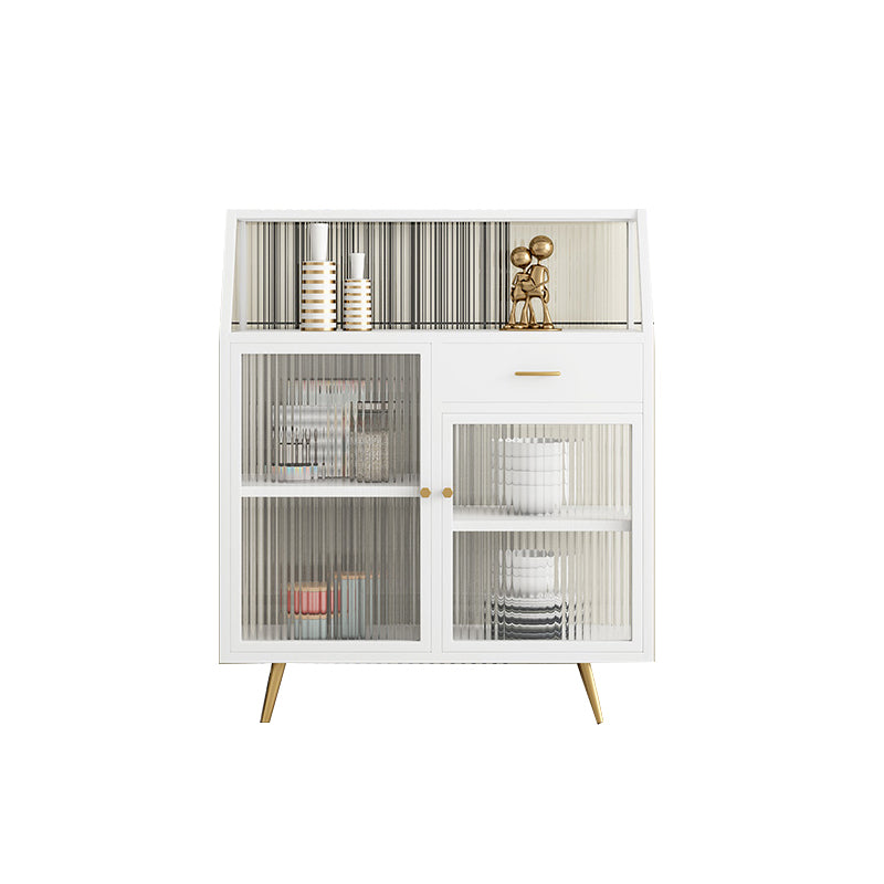 Matte Finish Dining Server with Gold Metal Legs Modern Sideboard for Dining Room