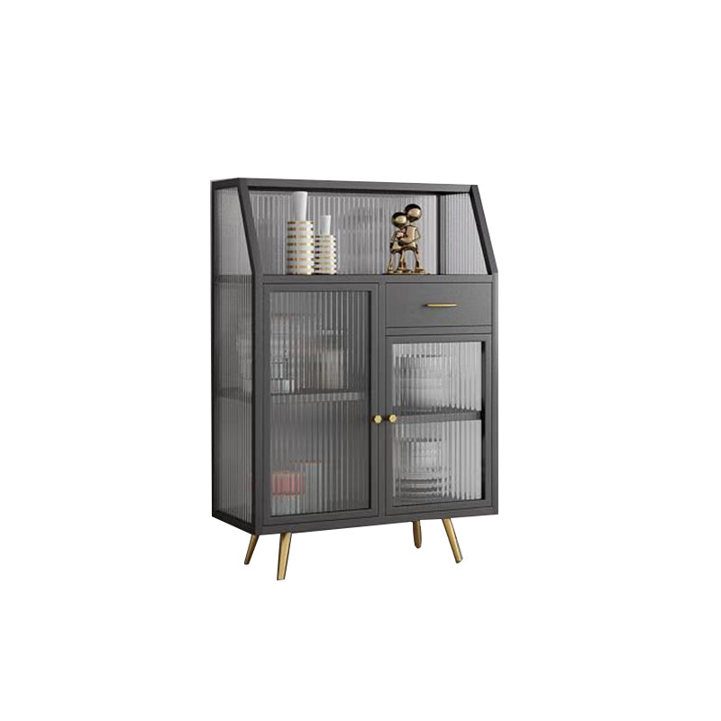 Matte Finish Dining Server with Gold Metal Legs Modern Sideboard for Dining Room