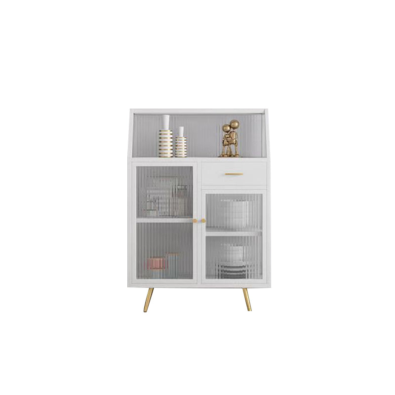 Matte Finish Dining Server with Gold Metal Legs Modern Sideboard for Dining Room