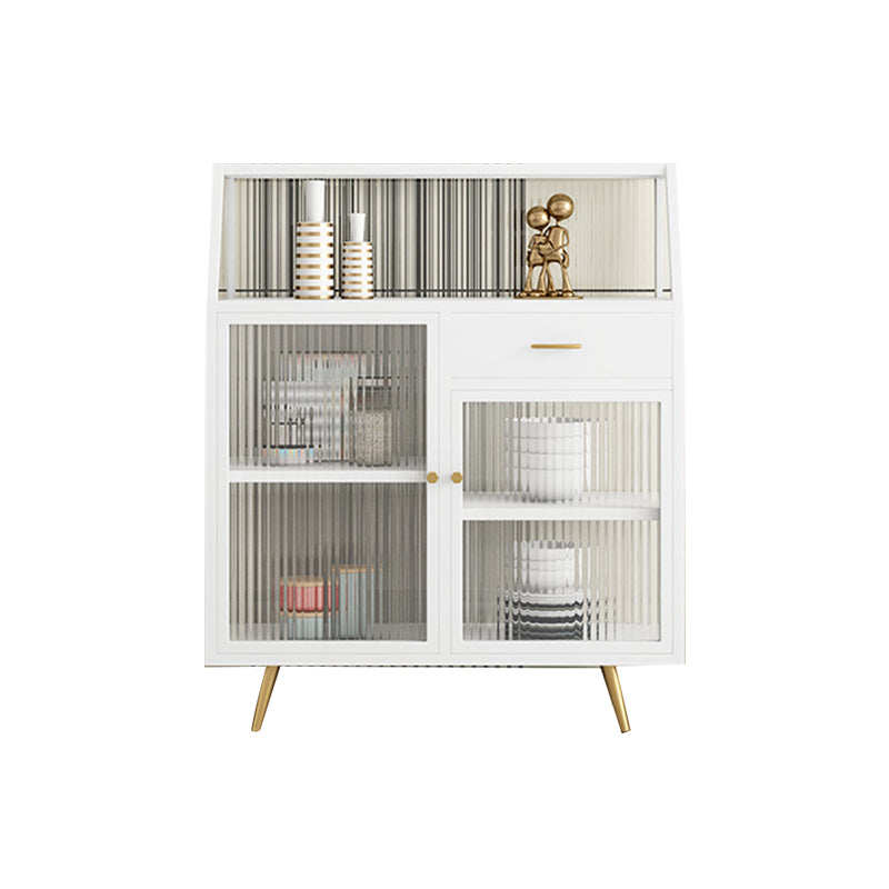 Matte Finish Dining Server with Gold Metal Legs Modern Sideboard for Dining Room