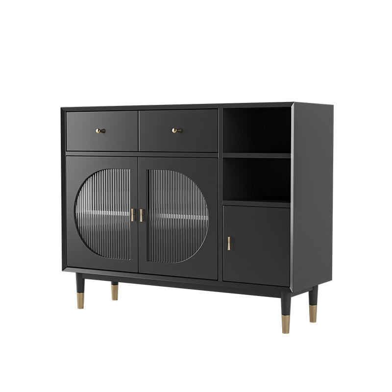 Engineered Wood Sideboard Table with Drawers Glam Dining Server