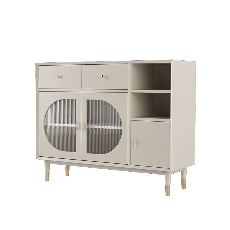 Engineered Wood Sideboard Table with Drawers Glam Dining Server