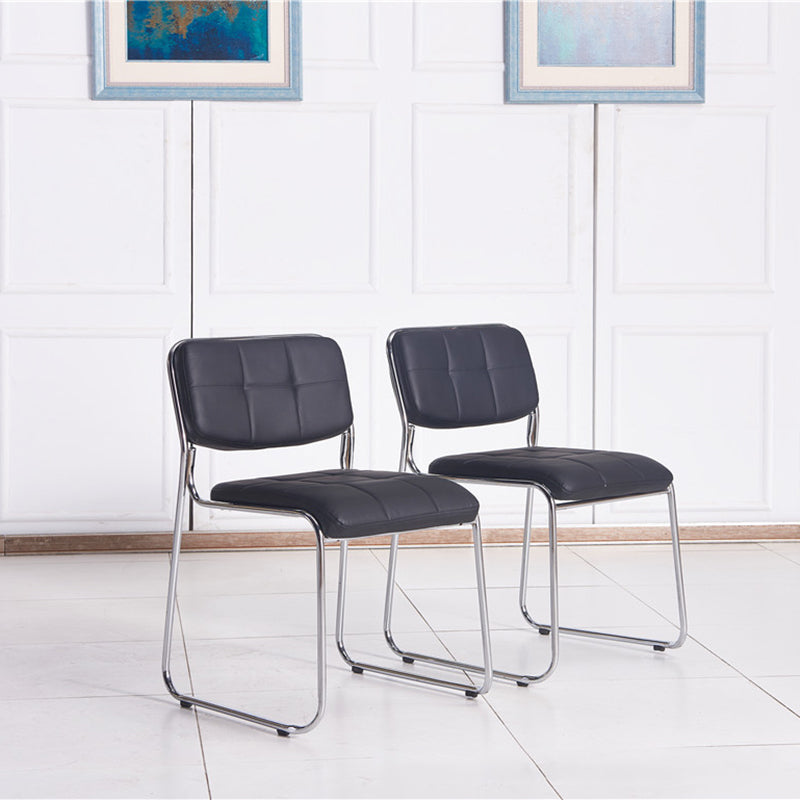 Low Back Conference Chair Contemporary No Wheels Guest Chair