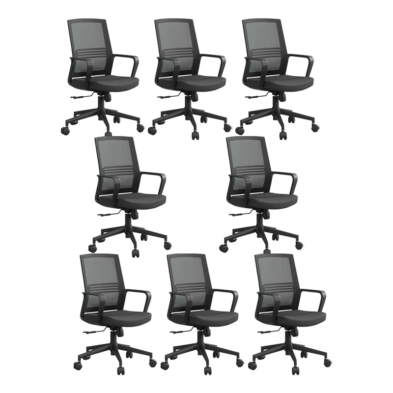 Black Contemporary Office Chair Breathable Air Grid Upholstered Desk Chair