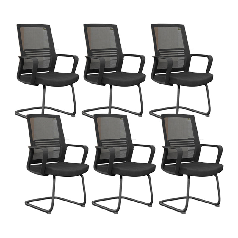 Black Contemporary Office Chair Breathable Air Grid Upholstered Desk Chair