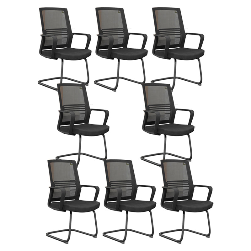 Black Contemporary Office Chair Breathable Air Grid Upholstered Desk Chair