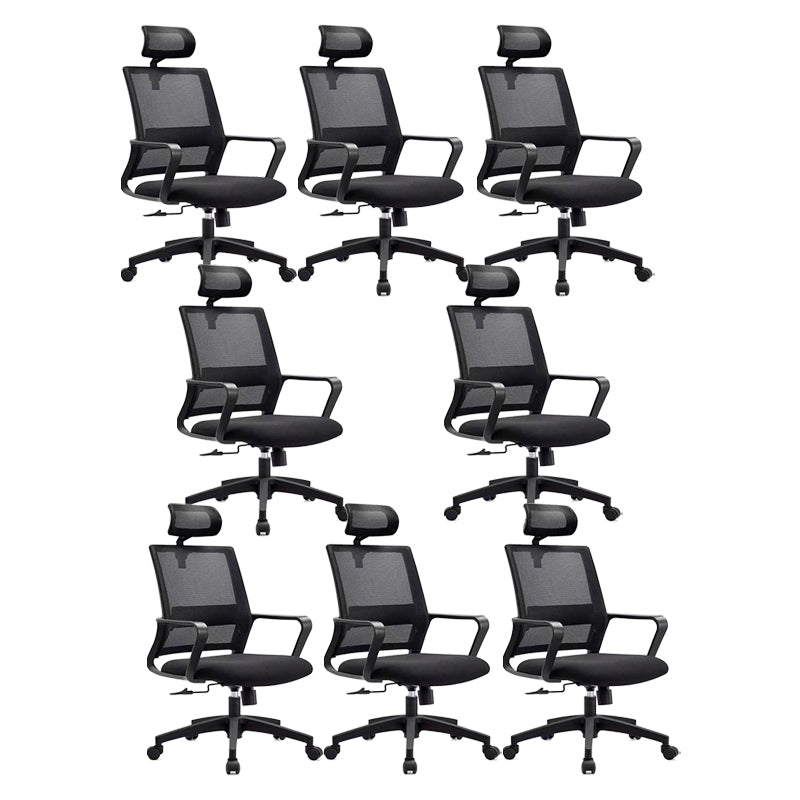 Black Contemporary Office Chair Breathable Air Grid Upholstered Desk Chair