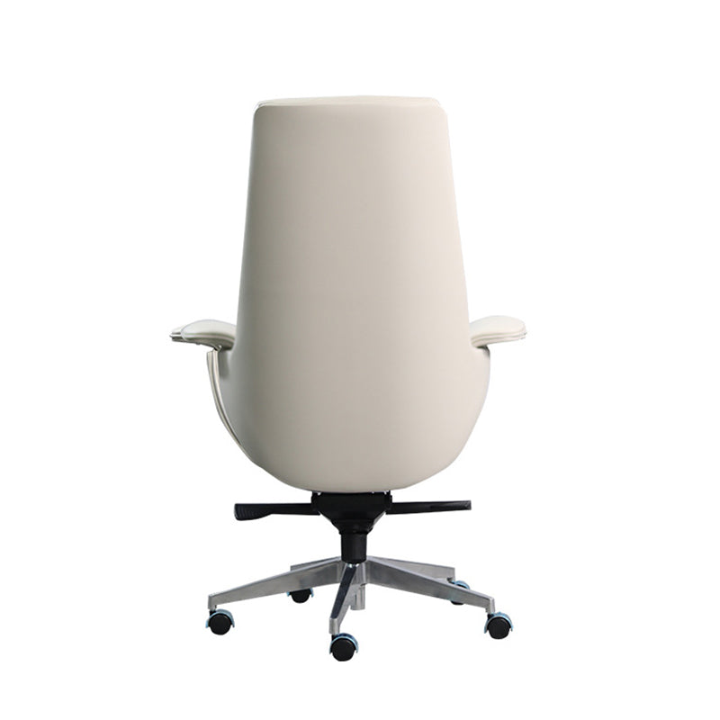 Modern Arms Included Chair High-Back Leather Desk Chair with Wheels