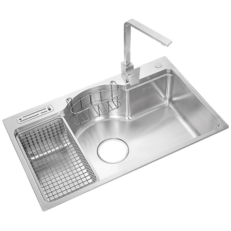 Stainless Steel 31" X 19" Kitchen Sink Single Bowl Drop-in Sink in Chrome and Black