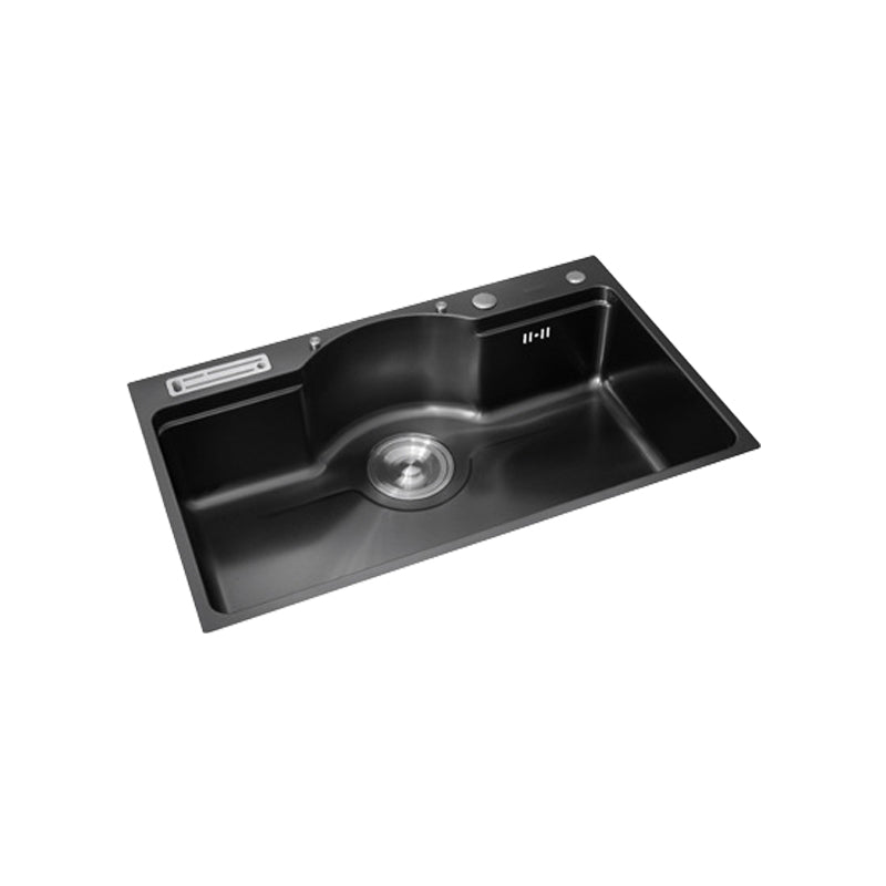 Stainless Steel 31" X 19" Kitchen Sink Single Bowl Drop-in Sink in Chrome and Black