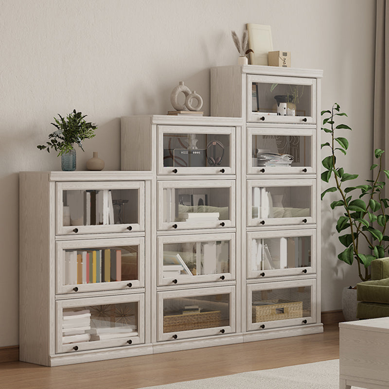 Contemporary Engineered Wood Bookcase White Standard Shelf with Doors