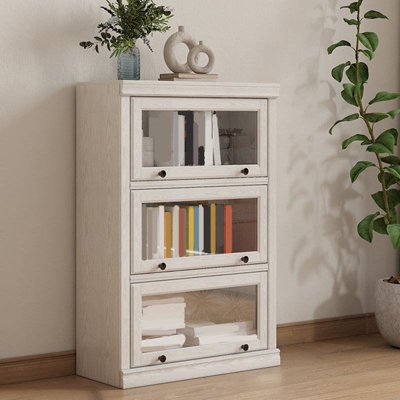 Contemporary Engineered Wood Bookcase White Standard Shelf with Doors