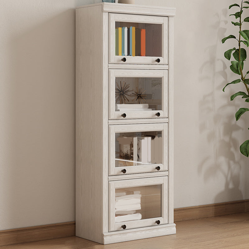 Contemporary Engineered Wood Bookcase White Standard Shelf with Doors