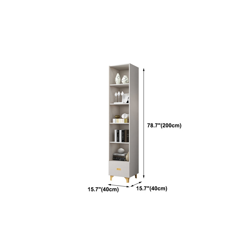 Glam Engineered Wood Shelf Bookcase Standard Bookshelf with Doors