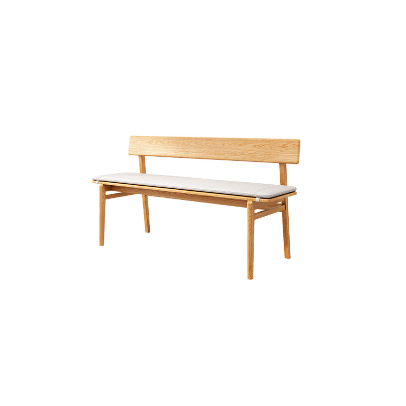 Back Included Bench, 29.5"H Dining Bench with Solid Wood Frame