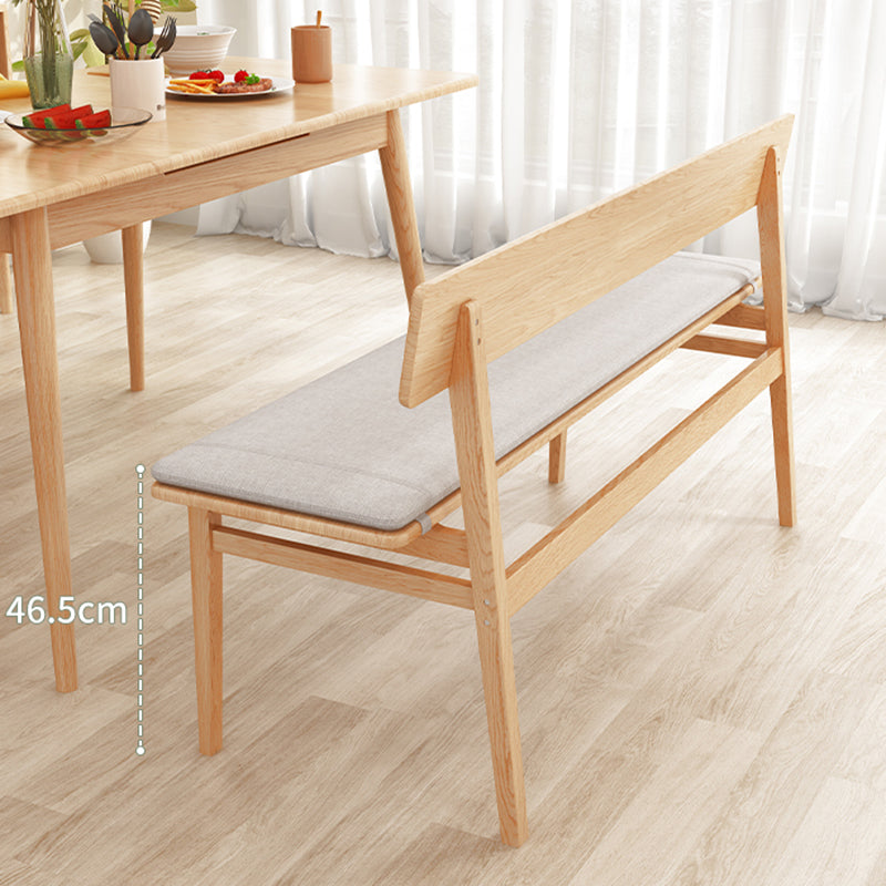 Back Included Bench, 29.5"H Dining Bench with Solid Wood Frame